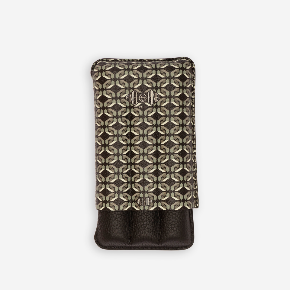 Cigar Case - Pinel Et Pinel Triple D24 Coated Canvas Sexy Black - 3 Cigars