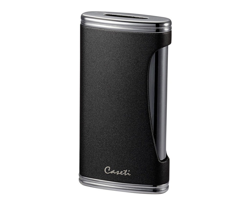 Lighter - Caseti Paris Wide Flat Flame + Puncher Chrome/Matte Black
