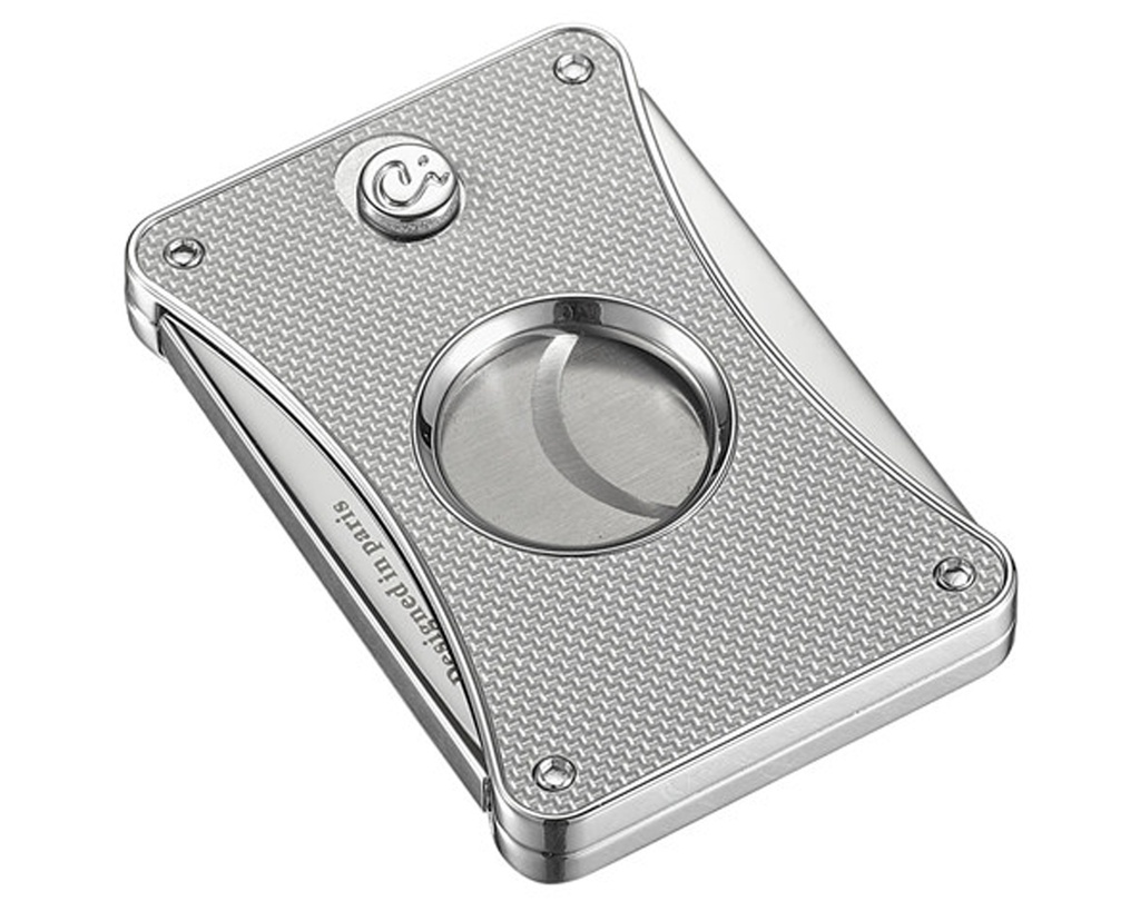 Cigar Cutter - Caseti Paris Chrome Plated/Silver Carbon