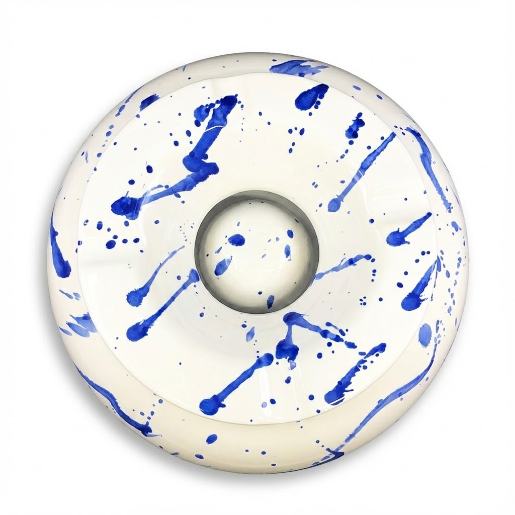 Ashtray - Dominique London Medium Moroccan Blue Blob - 4 Cigars