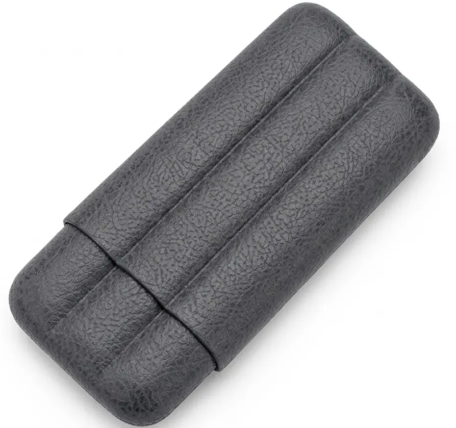 Cigar Case - Fallon Nixes Ostrich Sublimes Anthracite - 3 Cigars