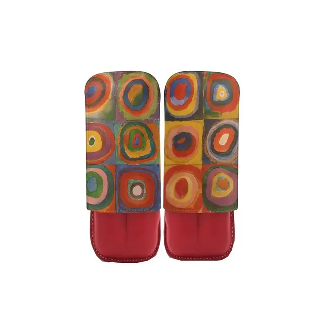 Cigar Case - Recife 25 - 130 Cercles De Kandinsky Poppy Red - 2 Cigars    