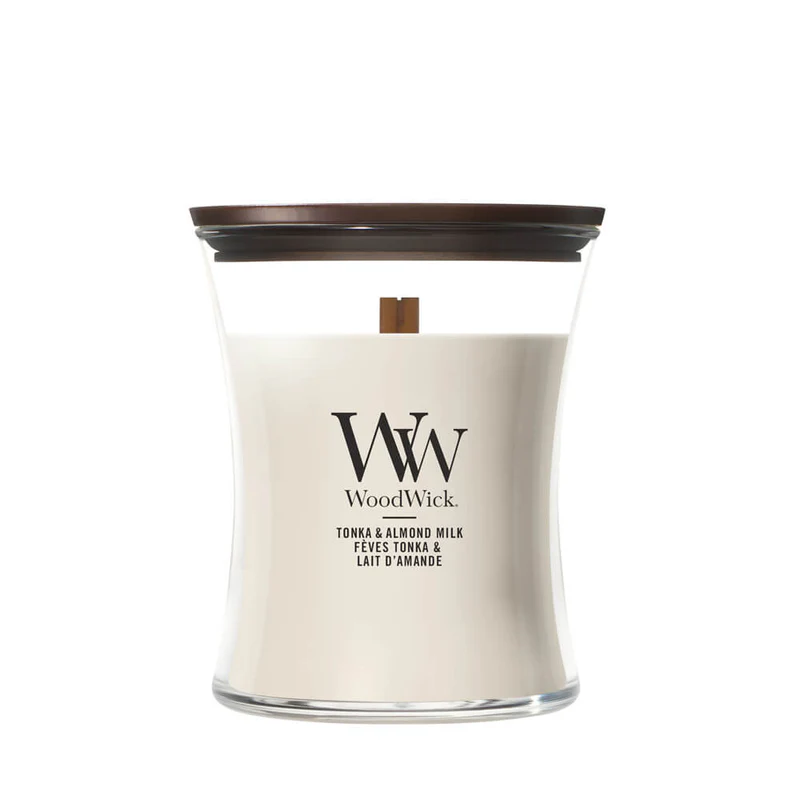 Candle - Woodwick Tonka & Almond Milk - Medium