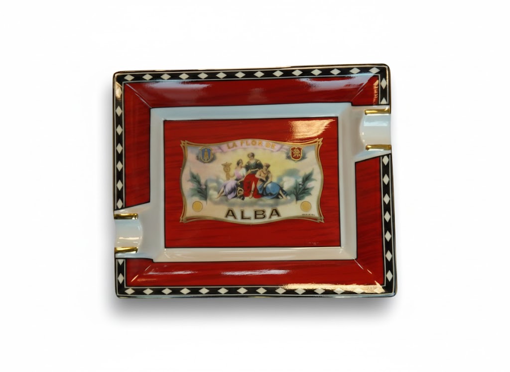 Ashtray - Elie Bleu Alba Red - 2 Cigars