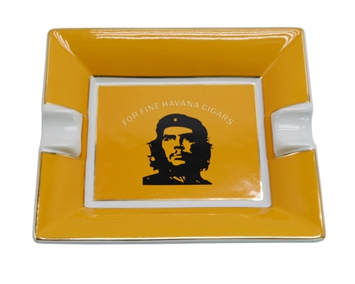 [12956] Ashtray - Ceramic CHE Yellow - 2 Cigars