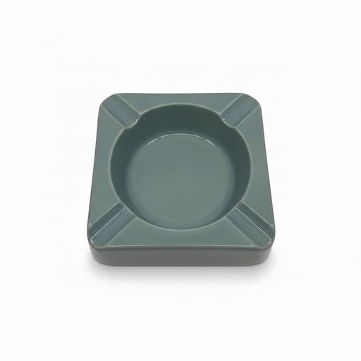 [16226] Ashtray - Dominique London Square Olive Green - 4 Cigars